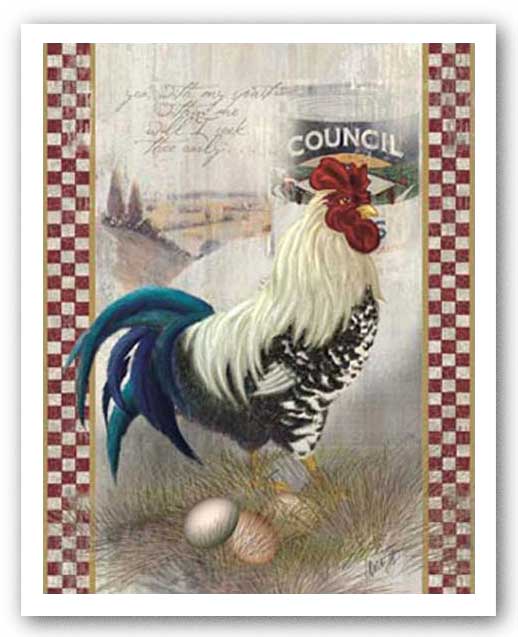 Checkered Past Rooster by Alma Lee