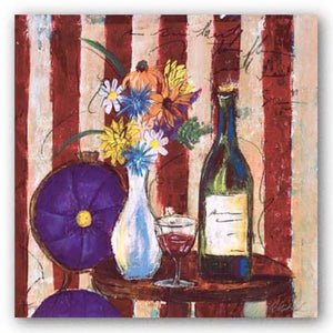 Wine and Flowers II by Celeste Peters
