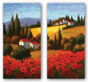 Tuscan Poppies Panel Set by Parrocel