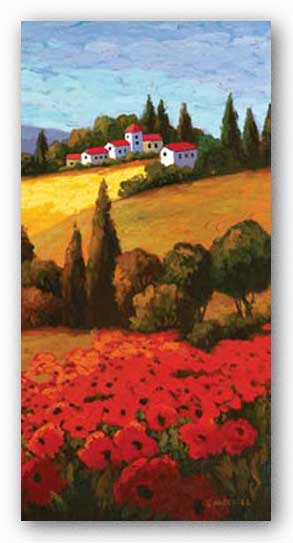 Tuscan Poppies Panel II by Parrocel