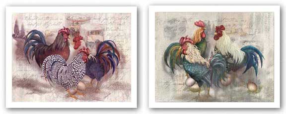 Rooster Trio and Trinity Set by Alma Lee