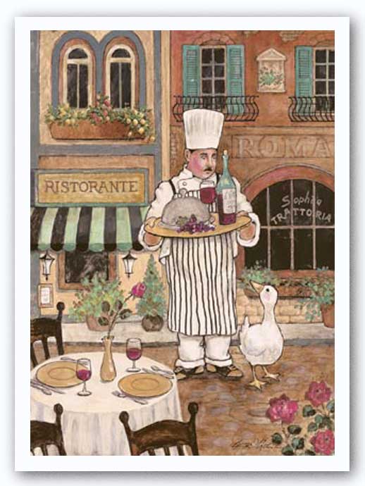 Chef with Wine by Betty Whiteaker