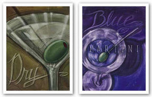 Blue Martini and Dry Set by Darrin Hoover