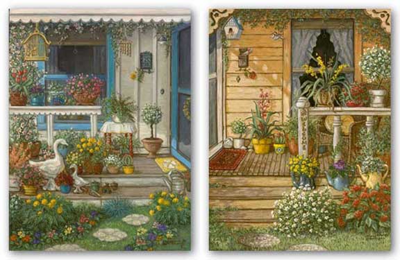 Summer Front Porch and Spring Front Porch Set by Janet Kruskamp