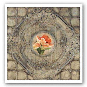 Victorian Tile - Orange Tulips by Peggy Abrams