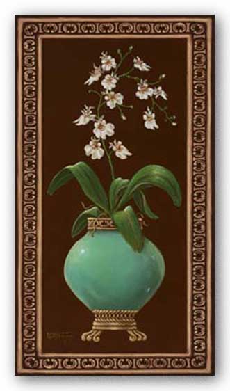 Ginger Jar With Orchids I by Janet Kruskamp