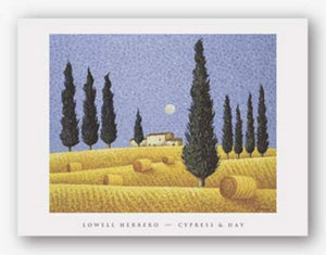 Cypress and Hay by Lowell Herrero