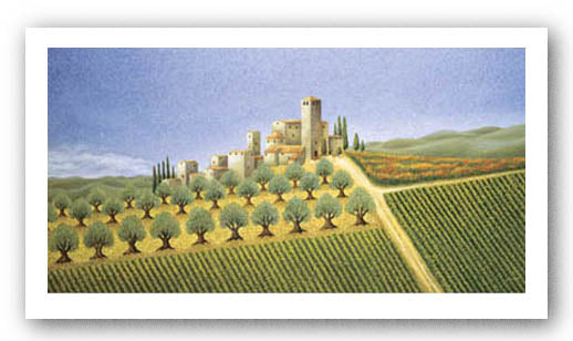 Tuscan Village with Olive Trees by Lowell Herrero