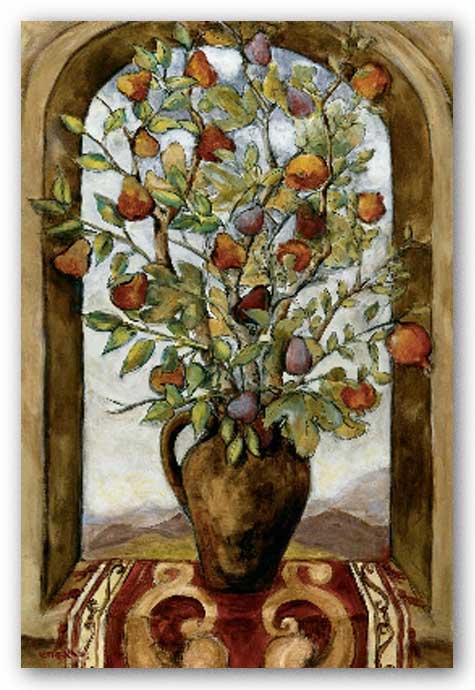 Bouquet Of Figs, Pears And Pomegranates by Nicole Etienne