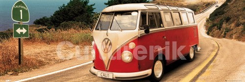 Volkswagen Camper Route One (Pacific Coast Highway) - Door Poster