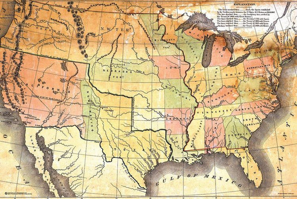 Antique USA Map
