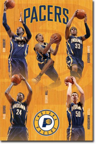 Indiana Pacers - Team 2011 NBA (Roy Hibbert Tyler Hansbrough Paul George Danny Granger George Hill)