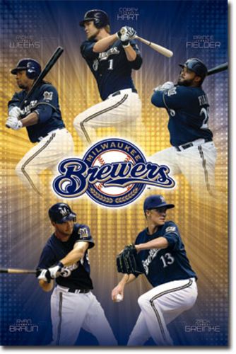 Milwaukee Brewers Collage 2011 MLB (Rickie Weeks Ryan Braun Prince Fielder Zack Greinke Corey Hart)