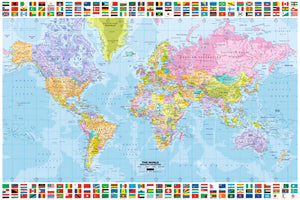 World Map Maxi Poster With Flags